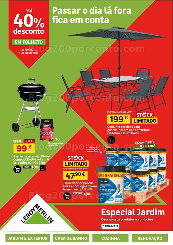 Antevisão Folheto LEROY MERLIN Promoções de 23 julho a 25 agosto